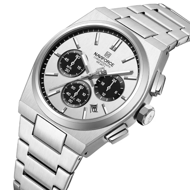 Naviforce Silver Dial Stainless Steel Strap Men's Watch Nf8048g S/W/S (40Mm) 2