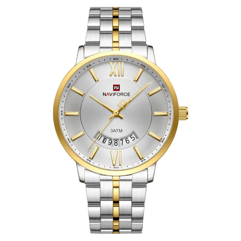 Naviforce Silver Dial Stainless Steel Strap Men's Watch Nf9238g S/W/G 1