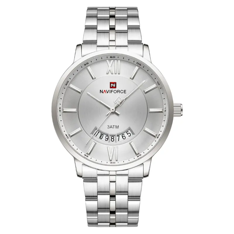 Naviforce Silver Dial Stainless Steel Strap Men's Watch Nf9238g S/W/S 1