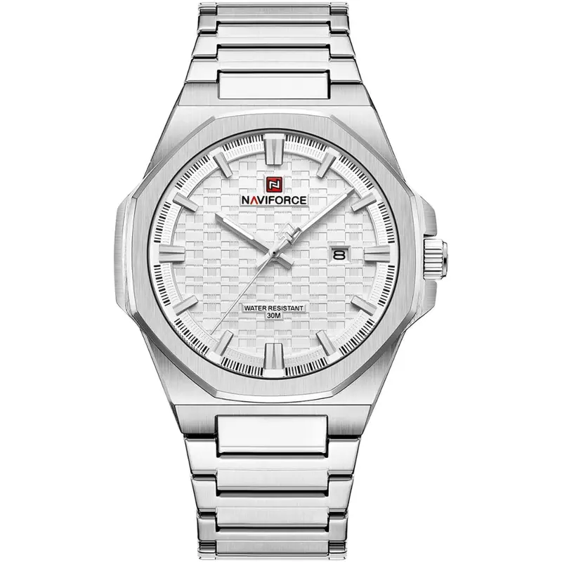 Naviforce Silver Dial Stainless Steel Strap Men's Watch Nf9245 S/W/S 1