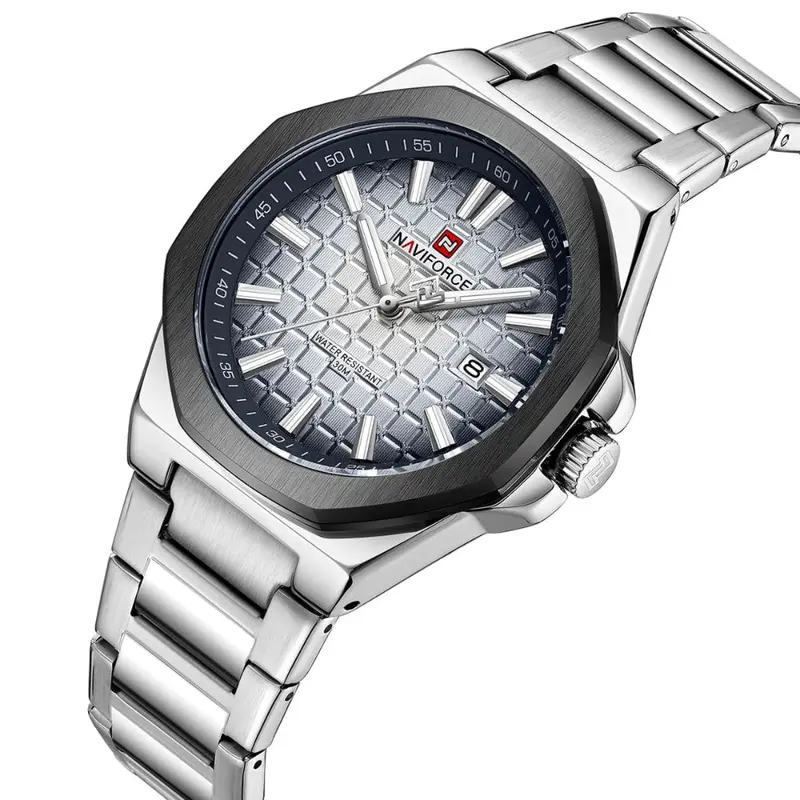 Naviforce Silver Dial Stainless Steel Strap Men's Watch Nf9258 S/W/S 2