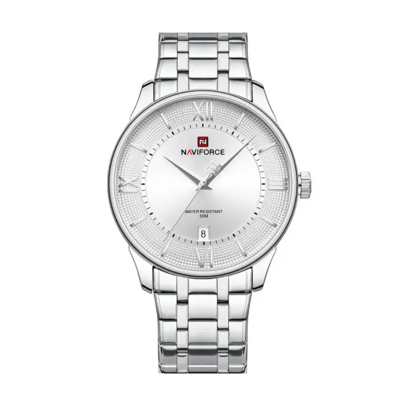 Naviforce Silver Dial Stainless Steel Strap Men's Watch Nf9272s S/W/S 1