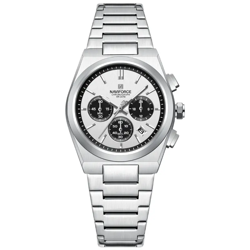 Naviforce Silver Dial Stainless Steel Strap Women's Watch Nf8048l S/W/S 1