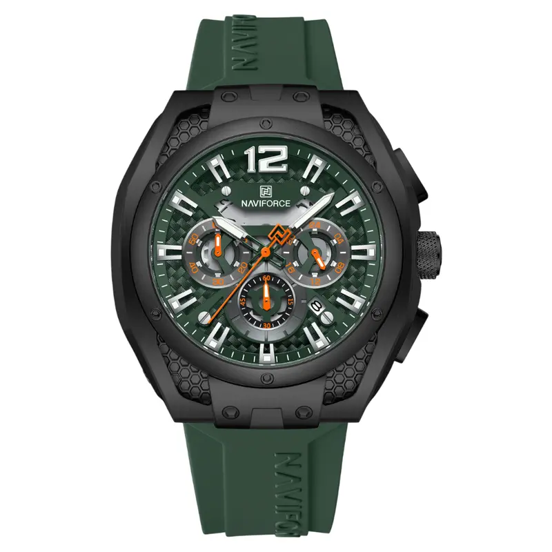 Naviforce Sports Style Green Fumed Silica Strap Men's Watch Nf8063 B/Gn/Gn 1