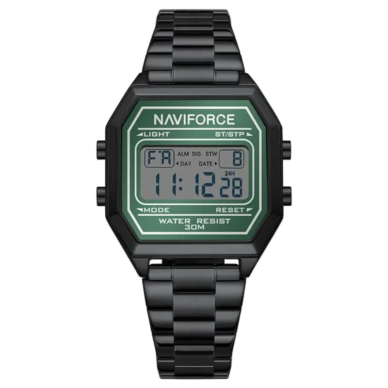 Naviforce Stylish Octagonal Black Women's Watch - Digital | Nf5063s B/Gn/B 1