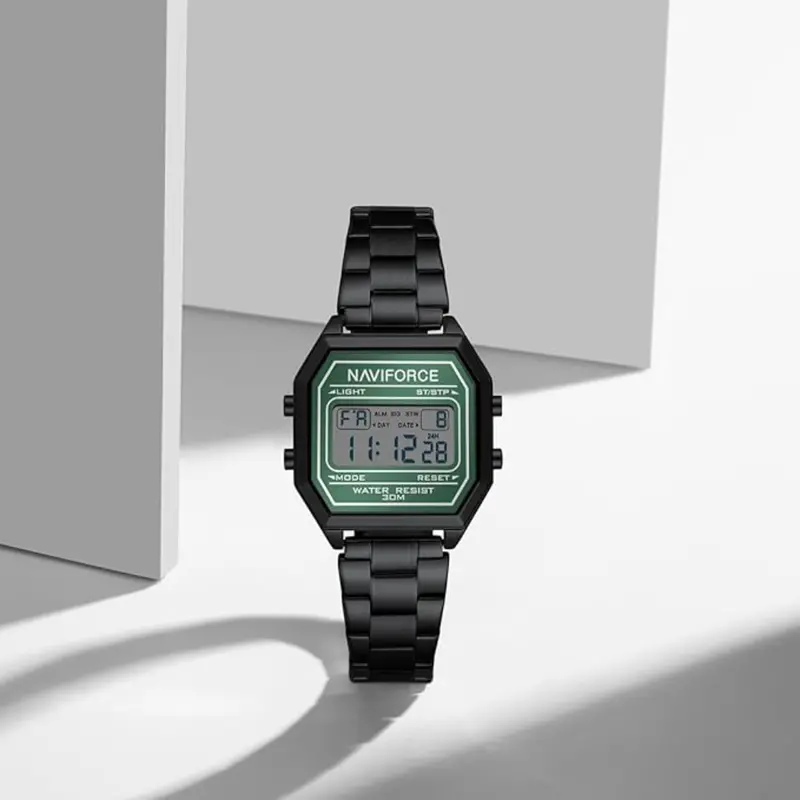 Naviforce Stylish Octagonal Black Women's Watch - Digital | Nf5063s B/Gn/B 2
