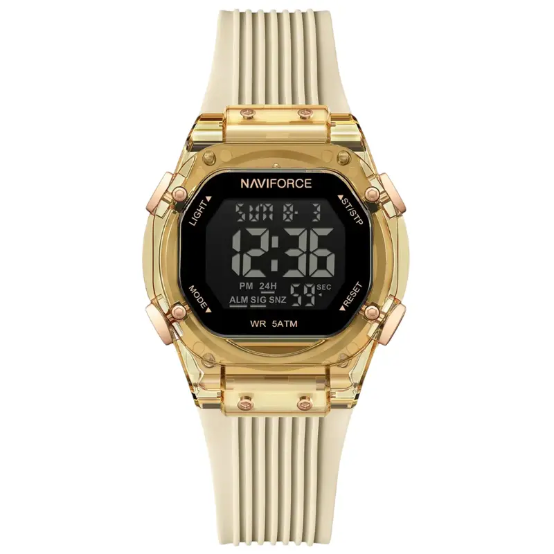 Naviforce Tech Edition Beige Fumed Silica Strap Women's Watch Nf6114 Rg/Bg 1