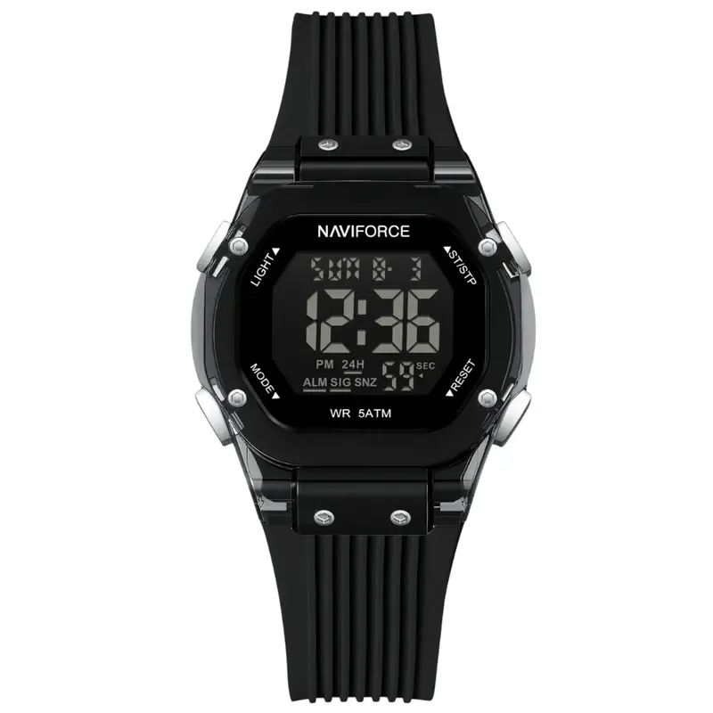 Naviforce Tech Edition Black Fumed Silica Strap Women's Watch Nf6114 B/B 1