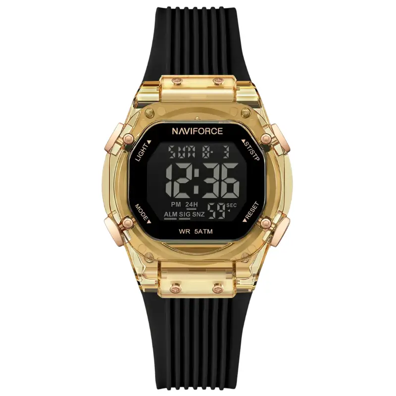 Naviforce Tech Edition Black Fumed Silica Strap Women's Watch Nf6114 Rg/B 1