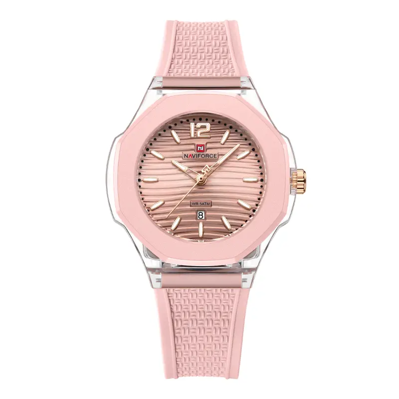 Naviforce Textura Pink Fumed Silica Strap Women's Watch Nf6109 S/P/P 1