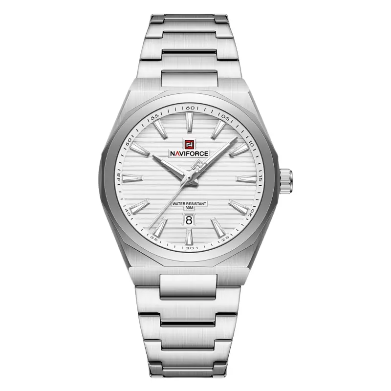 Naviforce White Dial Stainless Steel Strap Men's Watch Nf9274 S/W/S 1