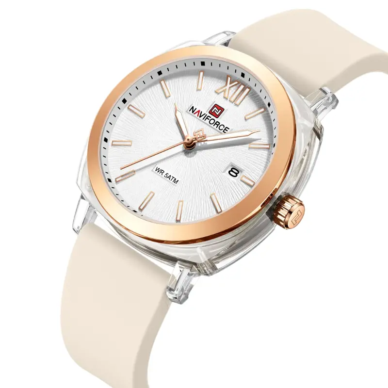 Naviforce Zoya Elegance Beige Fumed Silica Strap Women's Watch Nf6111 S/Bg 2