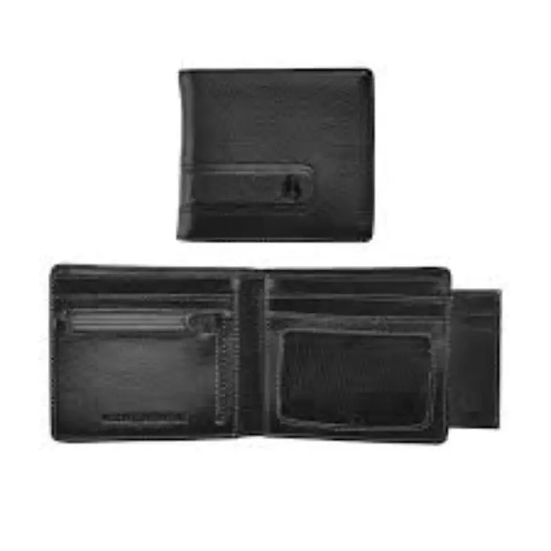 Nixon C1585001 All Black Showtime Bi-Fold Id Zip Wallet 1