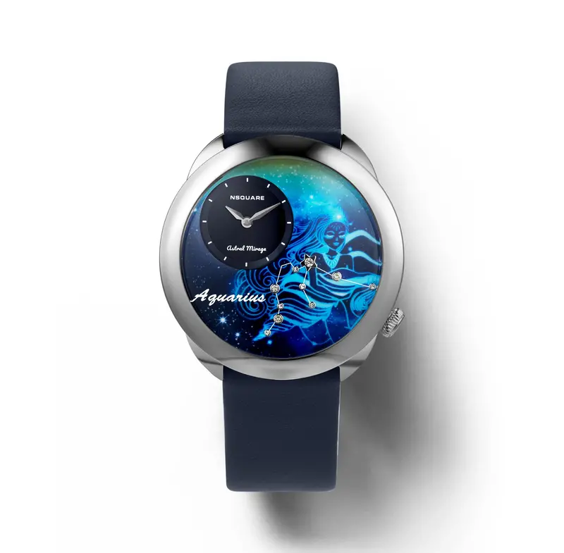 Nsquare Astral Aquarius Blue Leather Men's Watch - N64.11 1
