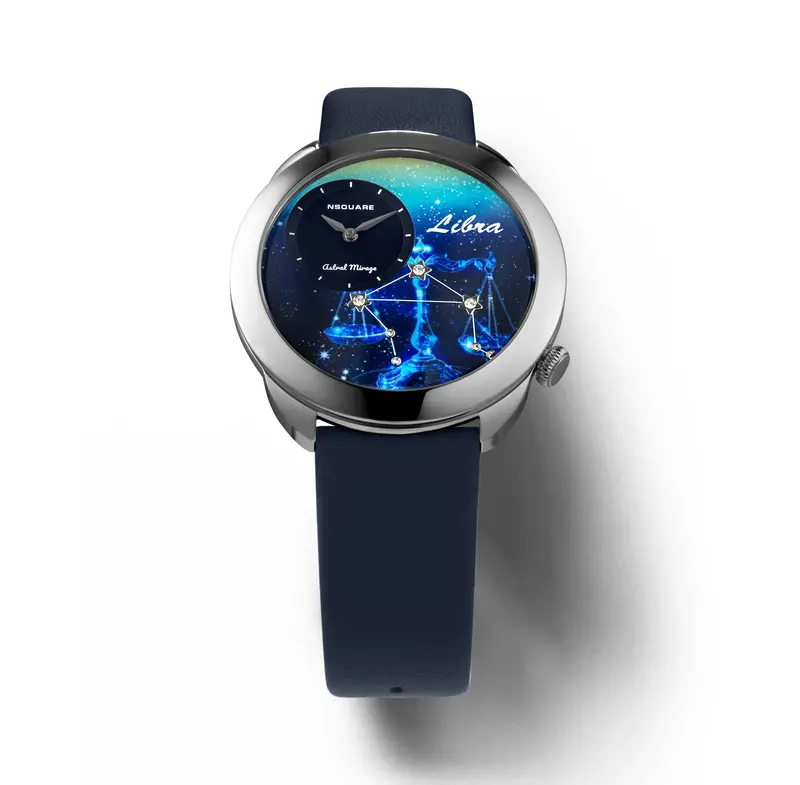 Nsquare Astral Libra Blue Leather Men's Watch - N64.7 2