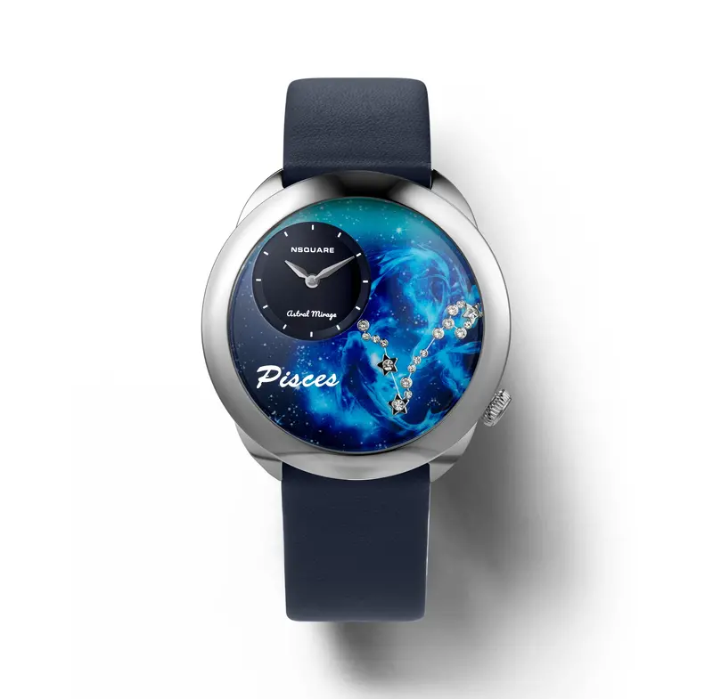 Nsquare Astral Pisces Blue Leather Men's Watch - N64.12 1