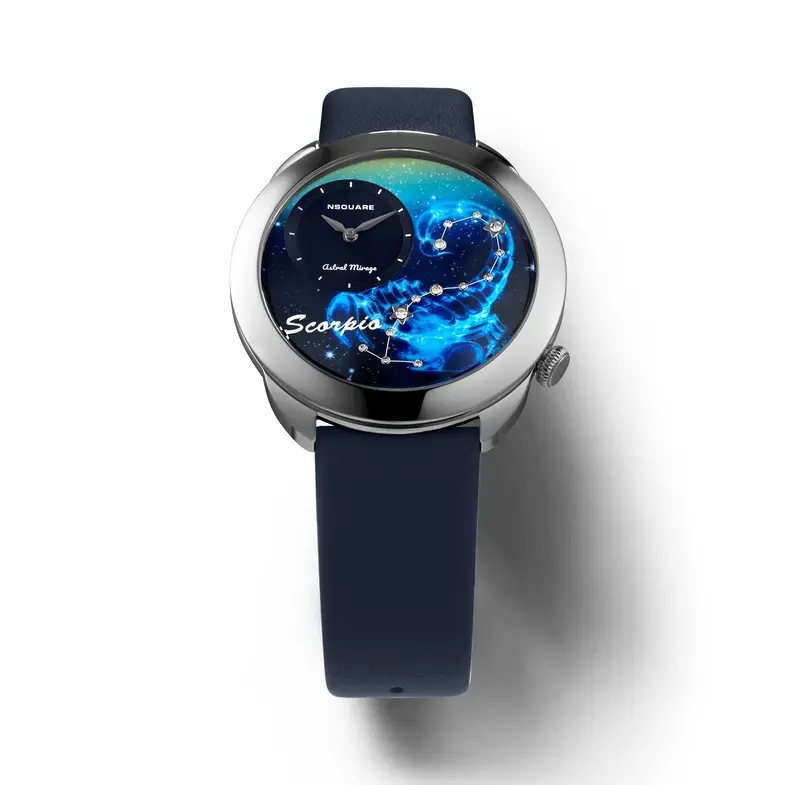Nsquare Astral Scorpio Blue Leather Men's Watch - N64.8 2