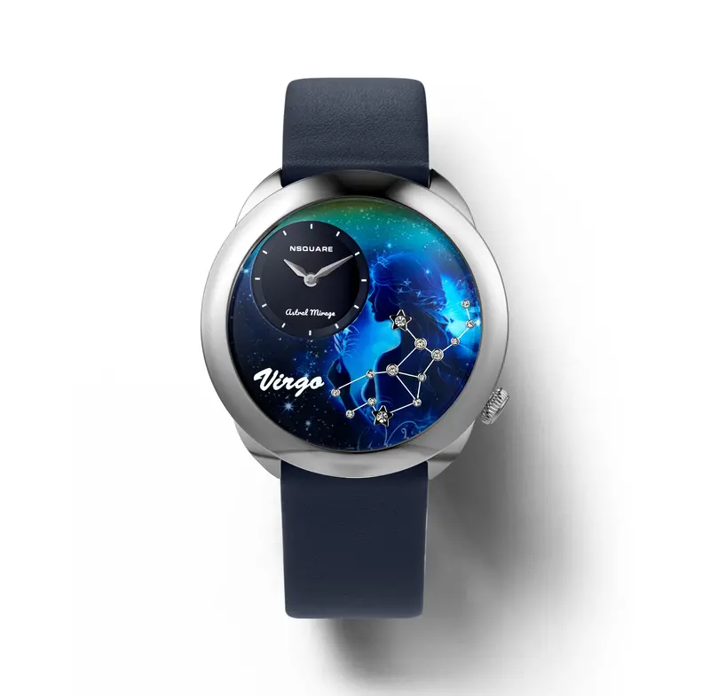 Nsquare Astral Virgo Blue Leather Men's Watch - N64.6 1