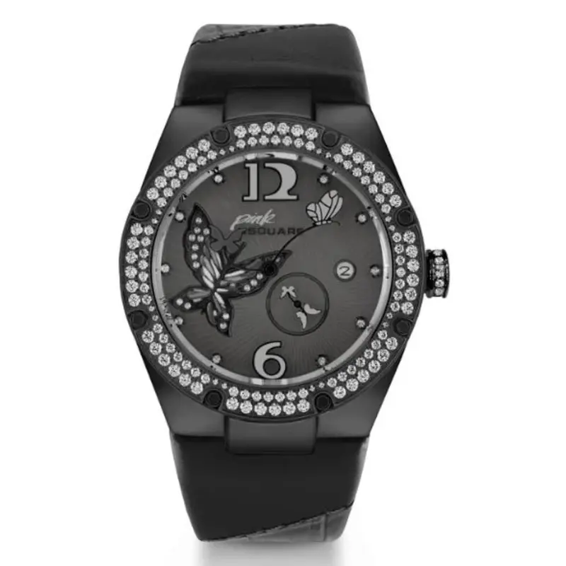 Nsquare Gracefully Black Genuine Leather Strap Women's Watch - Np01.6 1