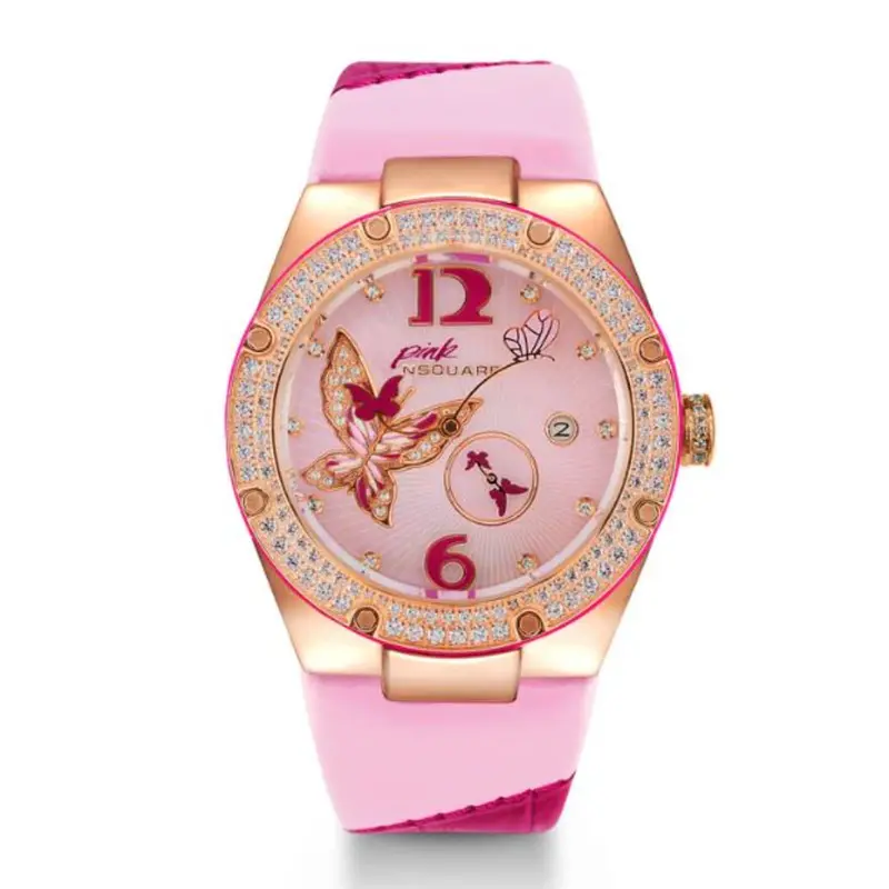 Nsquare Gracefully Pink Genuine Leather Strap Women's Watch - Np01.3 1