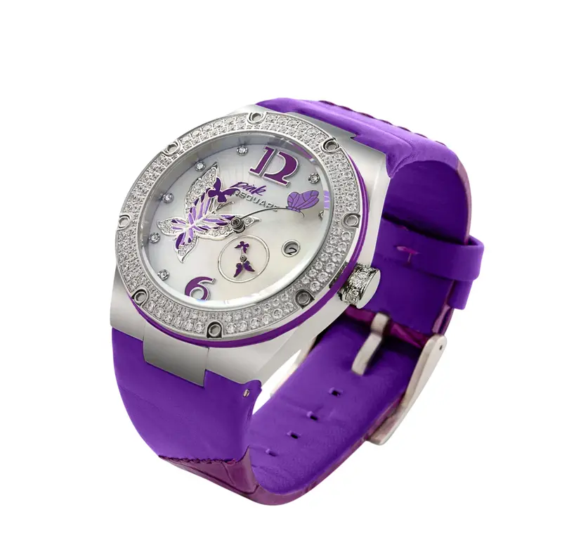 Nsquare Gracefully Purple Genuine Leather Strap Women's Watch - Np01.1 2