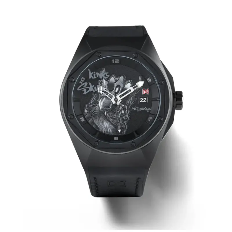 Nsquare King Skull Limited Edition Leather With Rubber Strap Men's Watch - N43.2 1