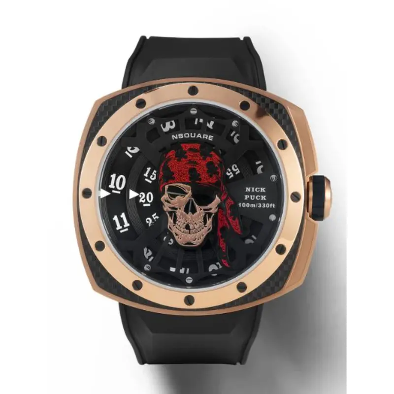 Nsquare Nickpuck Black Rubber Strap Men's Watch - N29.1 1