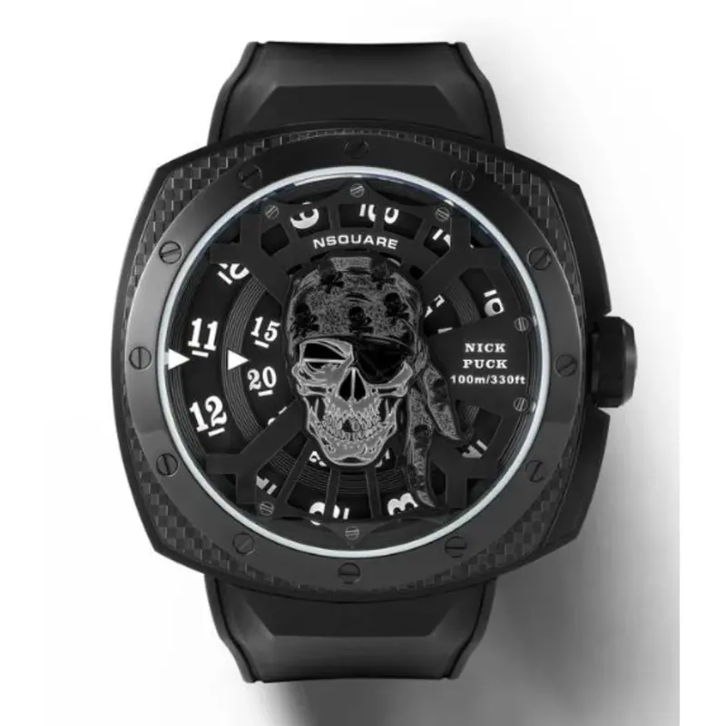 Nsquare Nickpuck Black Rubber Strap Men's Watch - N29.2 1