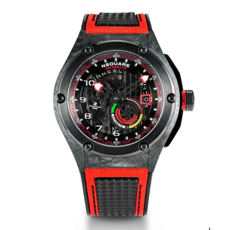 Nsquare Racermatic Black Rubber Strap Men's Watch - N38.1 1
