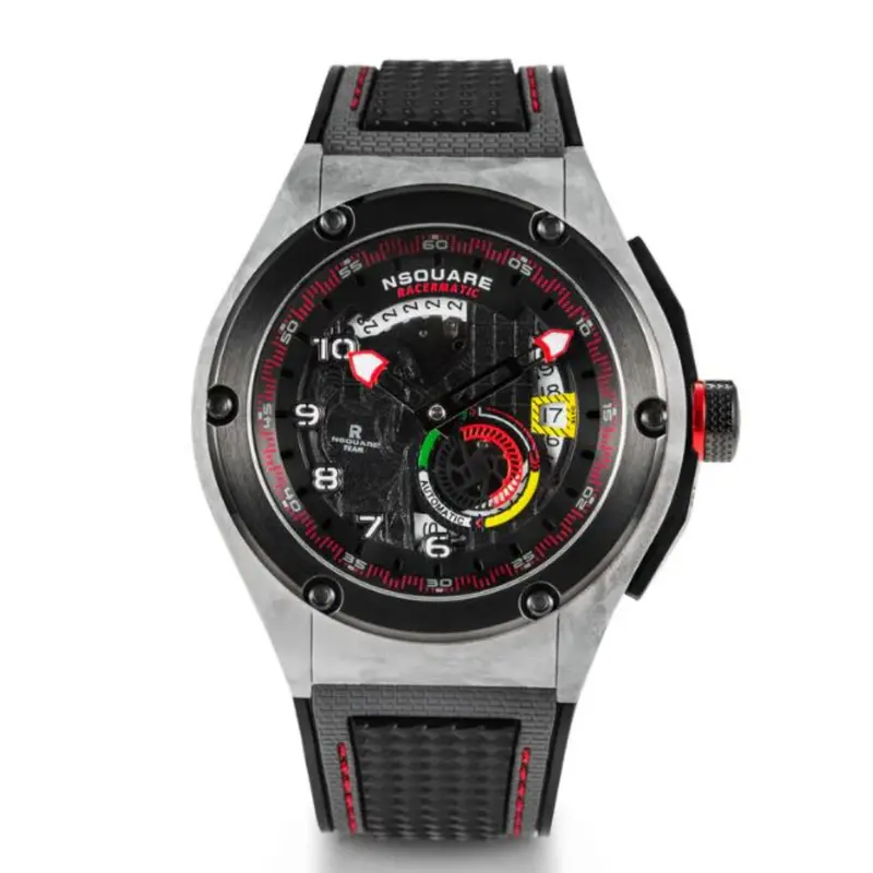 Nsquare Racermatic Black Rubber Strap Men's Watch - N38.2 1