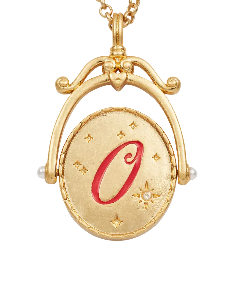 O Initial Orchid Gold Spinner Necklace 1