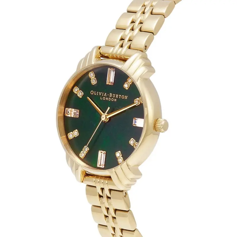 Olivia Burton Art Deco Green Dial Gold Stainless Steel Strap Women Watch Ob16dc02 2