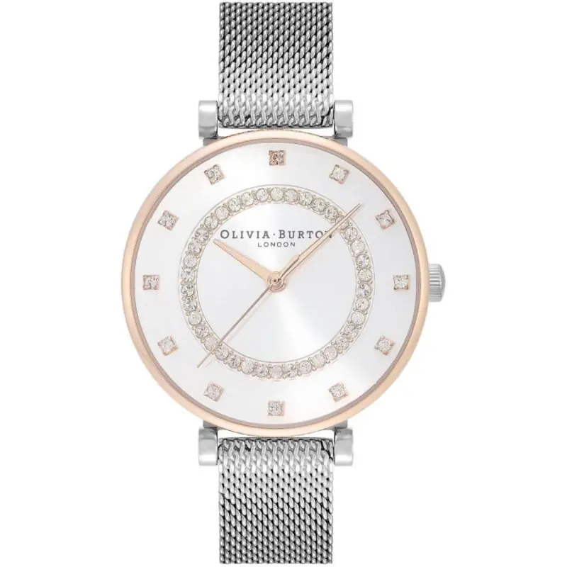 Olivia Burton Belgrave White And Two-Tone Mesh Strap Women Watch 24000004 1