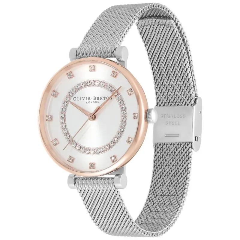 Olivia Burton Belgrave White And Two-Tone Mesh Strap Women Watch 24000004 2