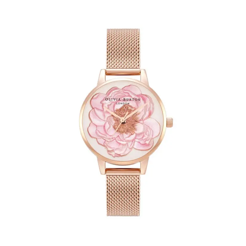 Olivia Burton Blossom Midi Dial Rose Gold Mesh Women's Watch Ob16fs112 1