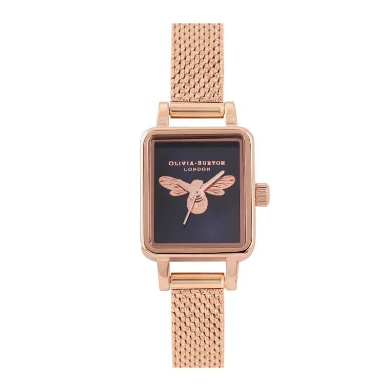 Olivia Burton Blue Dial Rose Gold Milanese Strap Women Watch Ob16mc63 1