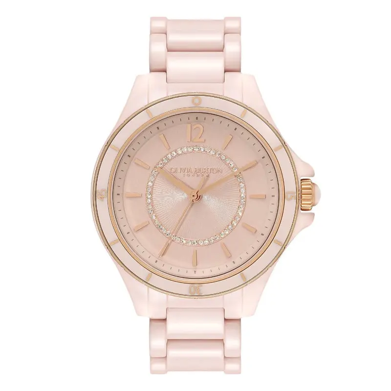 Olivia Burton Blush Dial Ceramic Strap Women Watch 24000035 1