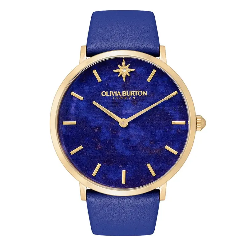 Olivia Burton Celestial Blue Leather Strap Women Watch 24000068 1