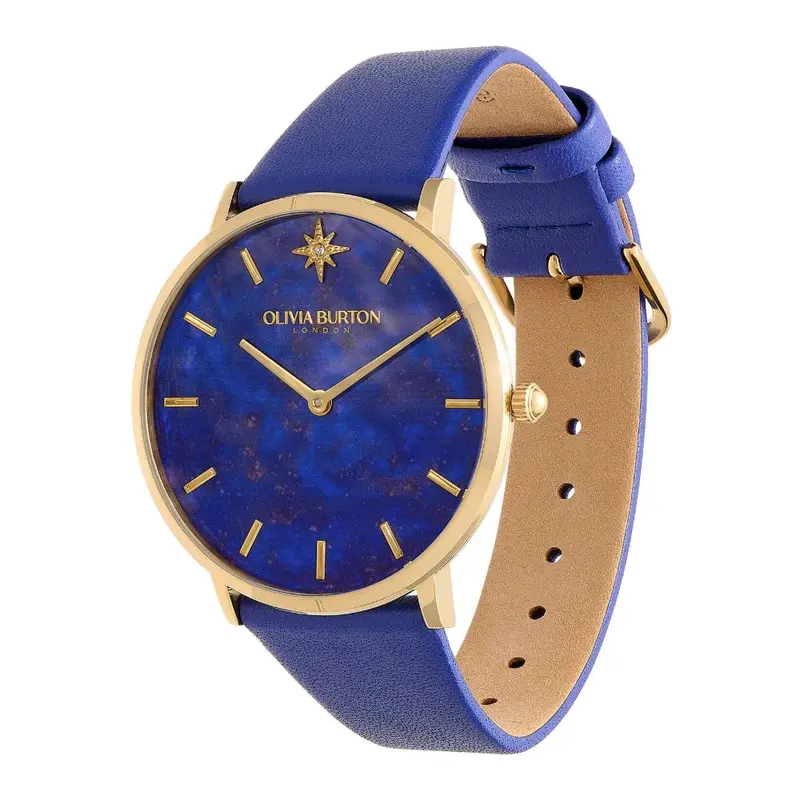 Olivia Burton Celestial Blue Leather Strap Women Watch 24000068 2