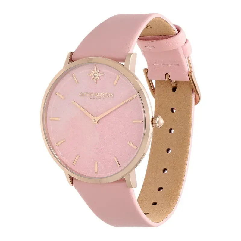 Olivia Burton Celestial Pink Dial And Leather Strap Women Watch 24000069 2