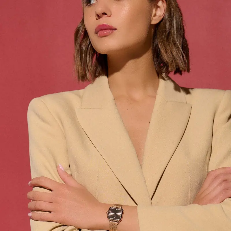 Olivia Burton Classic Grosvenor & Carnation Gold Milanese Strap Women Watch 24000088 2