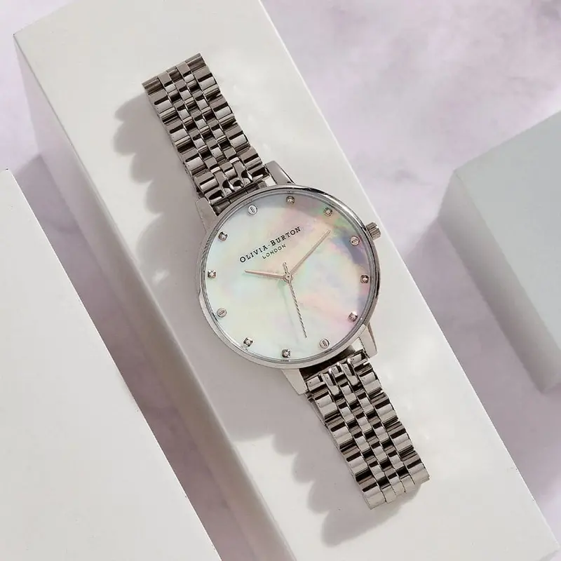 Olivia Burton Classic White Dial Silver Stainless Steel Strap Women Watch Ob16se14 2