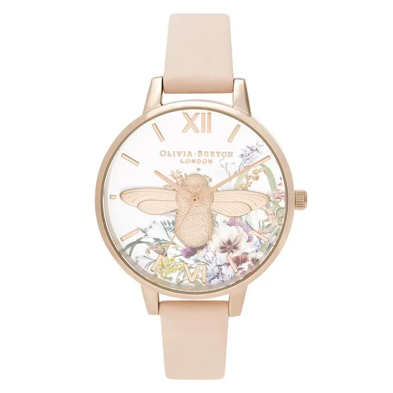 Olivia Burton Enchanted Garden Nude Peach Leather Women's Watch Ob16eg151 1