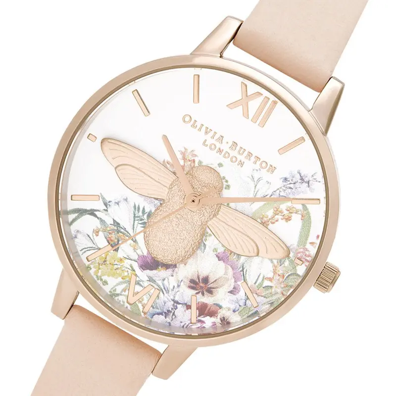 Olivia Burton Enchanted Garden Nude Peach Leather Women's Watch Ob16eg151 2