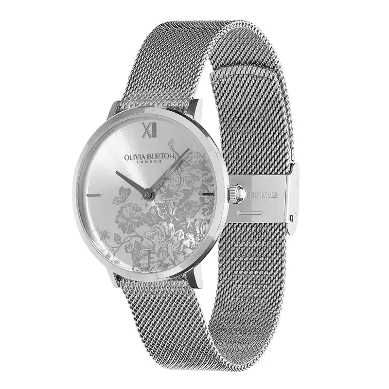 Olivia Burton Floral Blooms Silver Dial Milanese Strap Women Watch 24000115 2