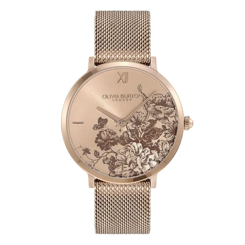 Olivia Burton Floral Blooms Ultra Slim Blush & Carnation Strap Women Watch 24000116 1