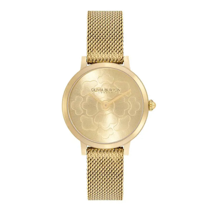 Olivia Burton Gold Dial Milanese Strap Women Watch 24000058 1