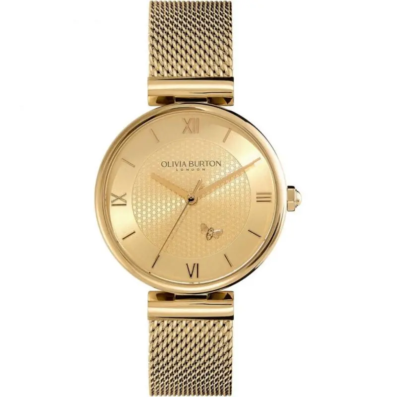 Olivia Burton Gold Dial Milanese Strap Women Watch 24000096 1