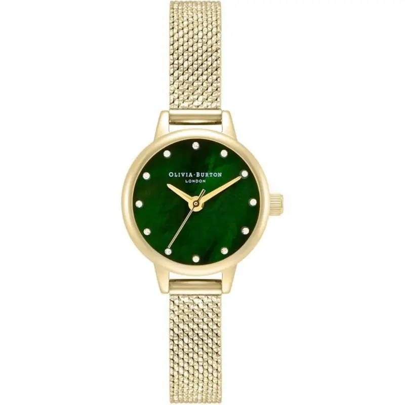 Olivia Burton Green Dial Gold Milanese Strap Women Watch Ob16mn12 1