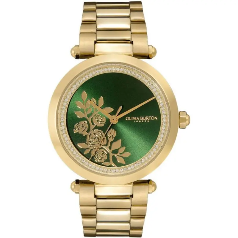 Olivia Burton Green Dial Gold Stainless Steel Strap Women Watch 24000043 1